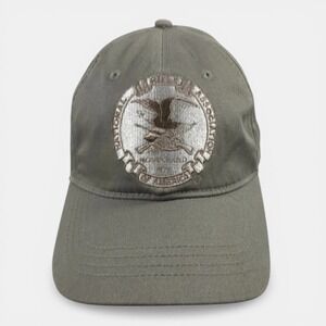 NRA National Rifle Association Hat Open Road Brands Green Cotton Leather Strap